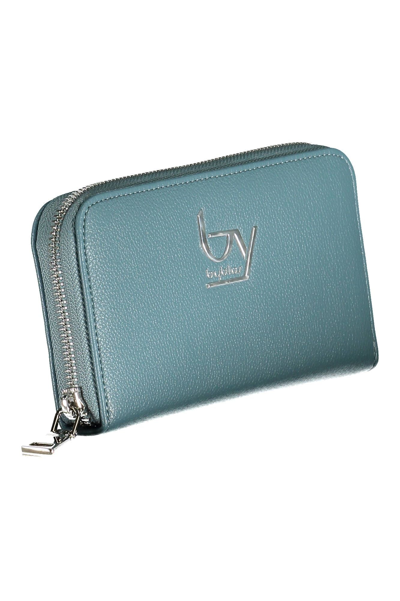 Blue Polyurethane Women Wallet