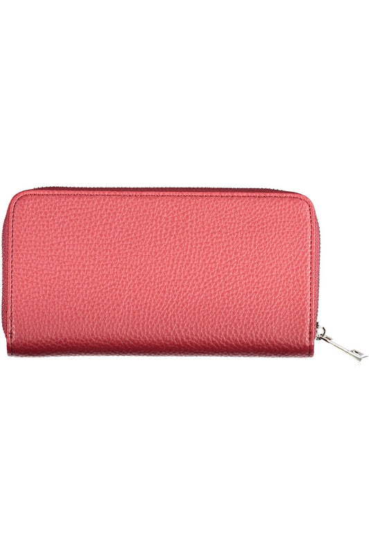 Red Polyurethane Women Wallet
