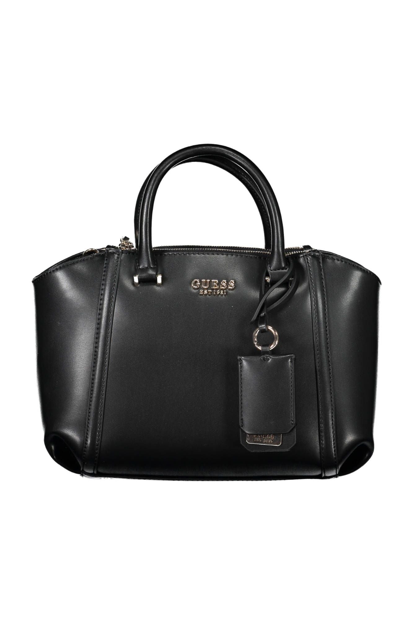 Black Polyurethane Women Handbag