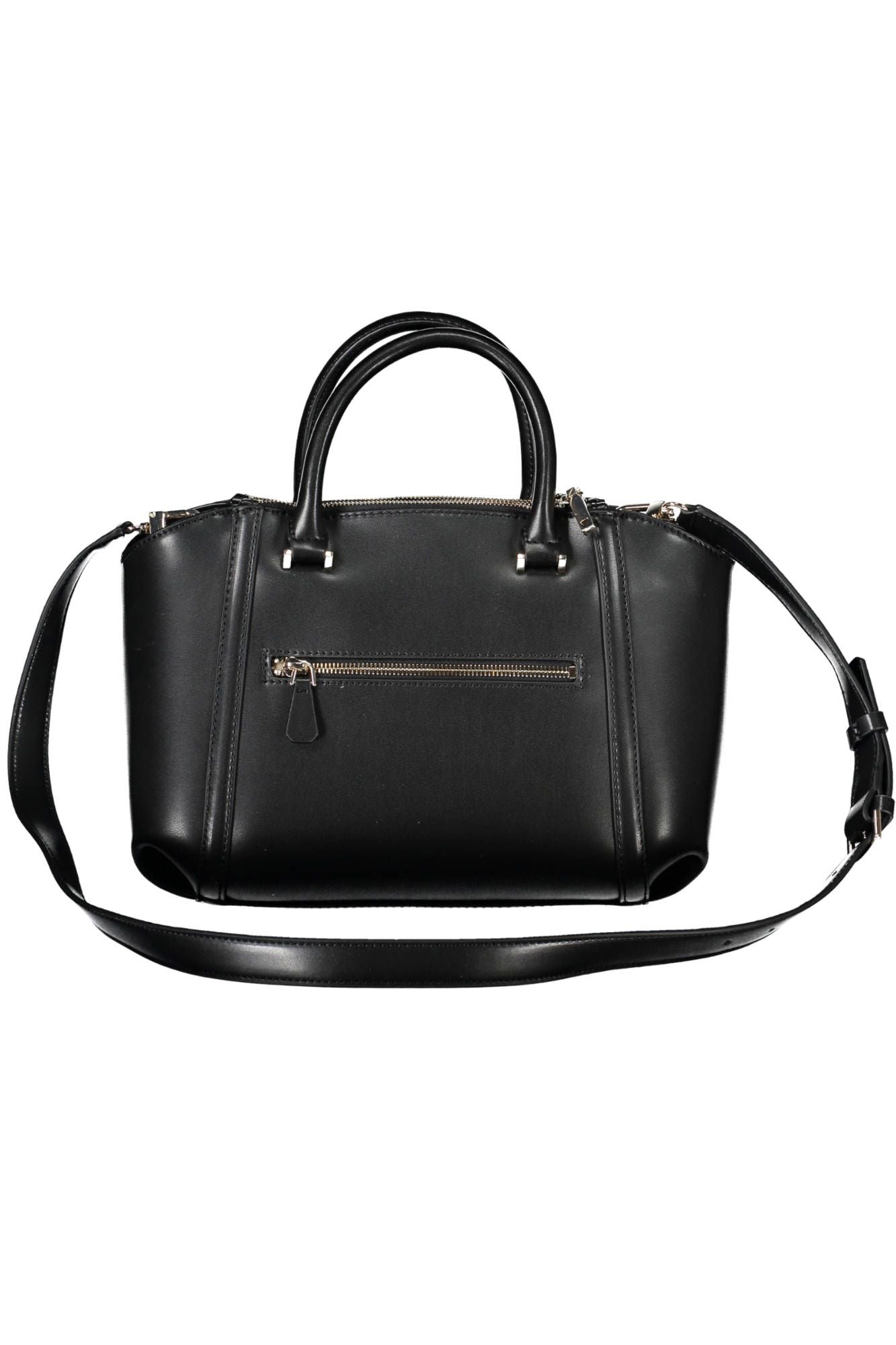 Black Polyurethane Women Handbag