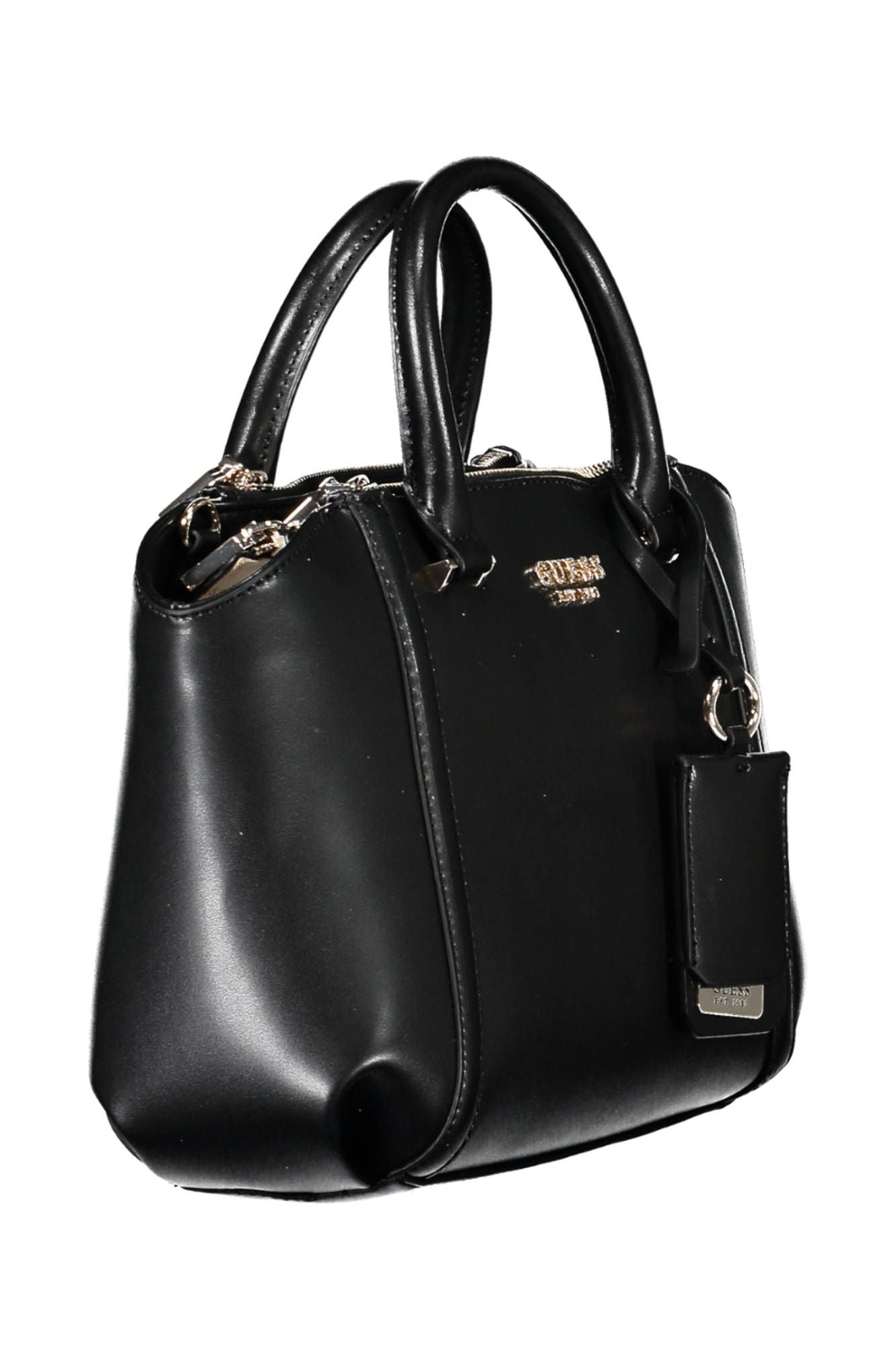 Black Polyurethane Women Handbag