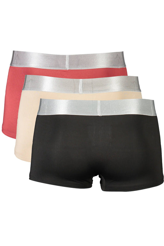 Red Polyester Men Trunk Three-Pack