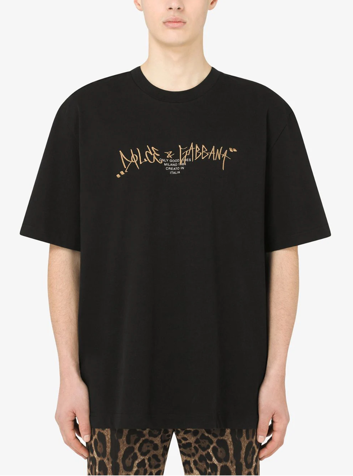 Black Cotton Men T-Shirt