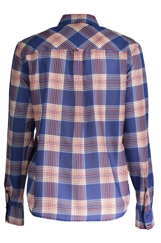 Blue Cotton Women Shirt