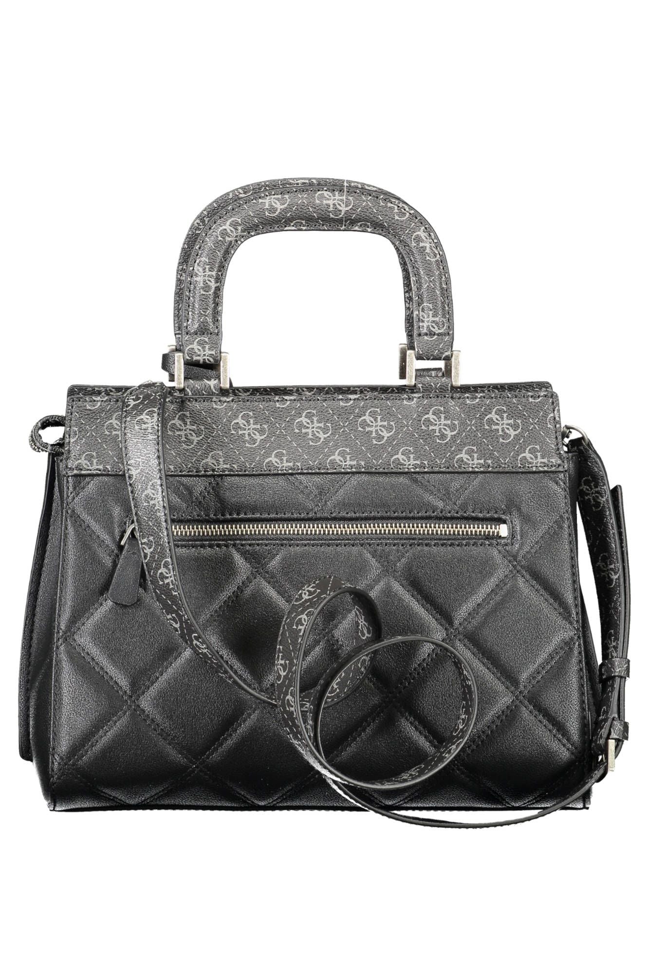 Black Polyurethane Women Handbag