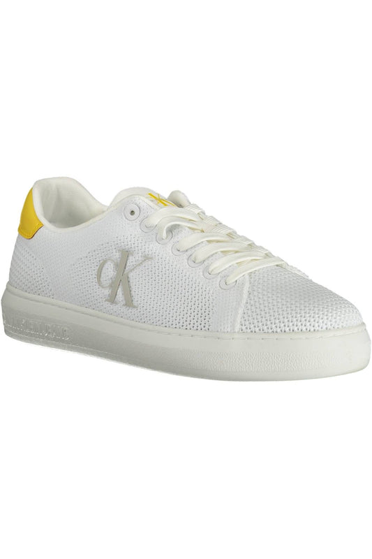 White Polyester Men Sneaker