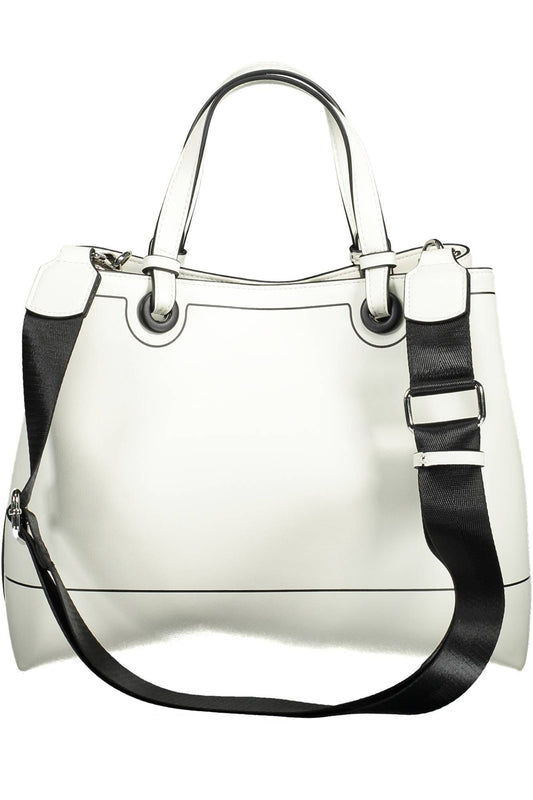 White Polyurethane Women Handbag