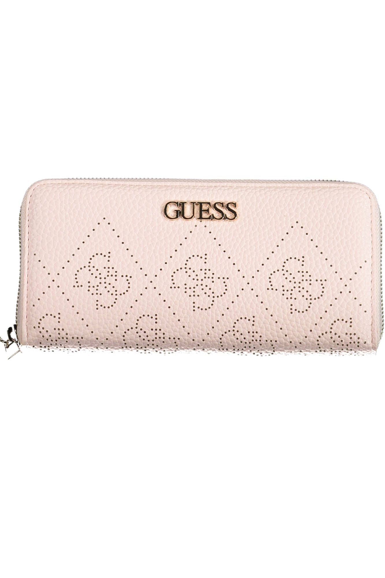 Pink Polyurethane Women Wallet