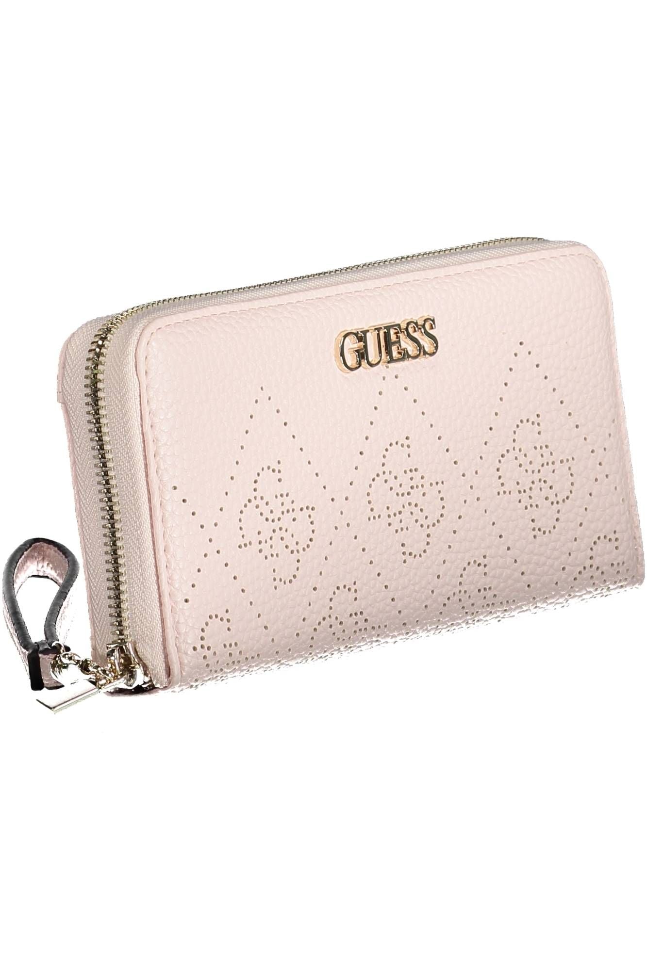 Pink Polyurethane Women Wallet