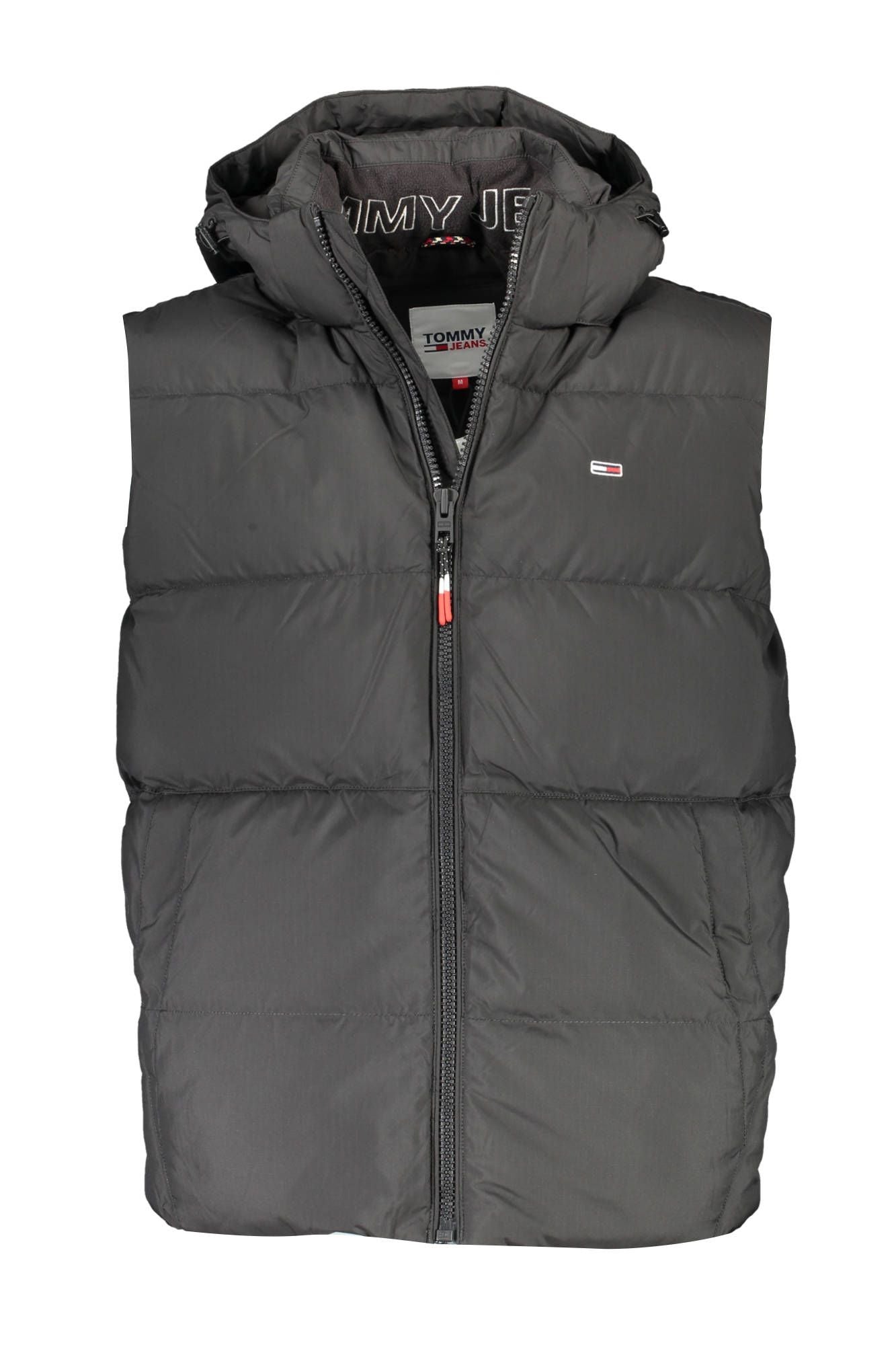 Black Polyester Men Sleeveless Jacket