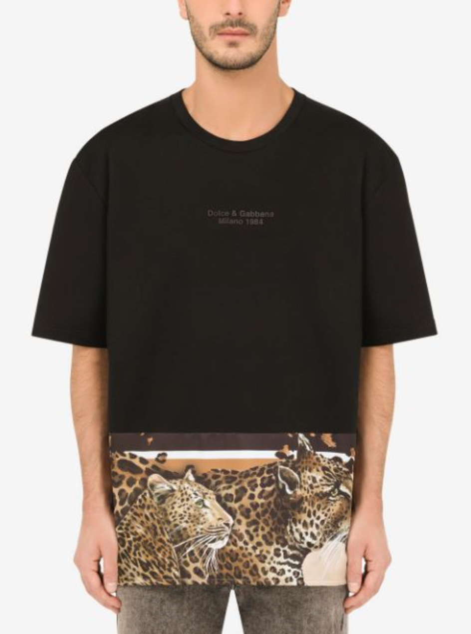 Black Cotton Men T-Shirt
