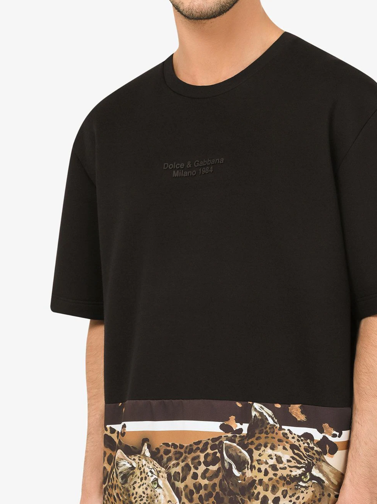 Black Cotton Men T-Shirt