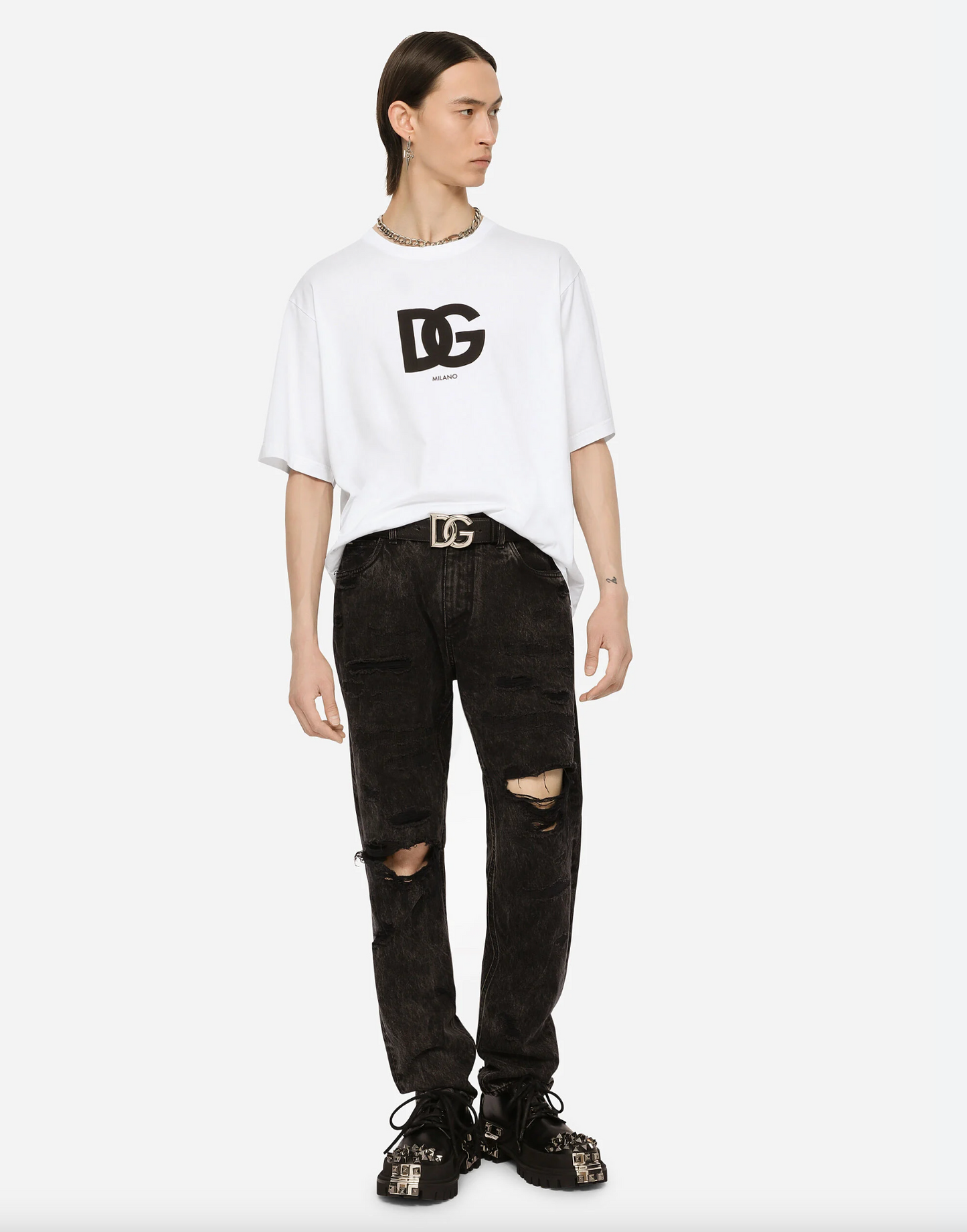 White Cotton Men T-Shirt