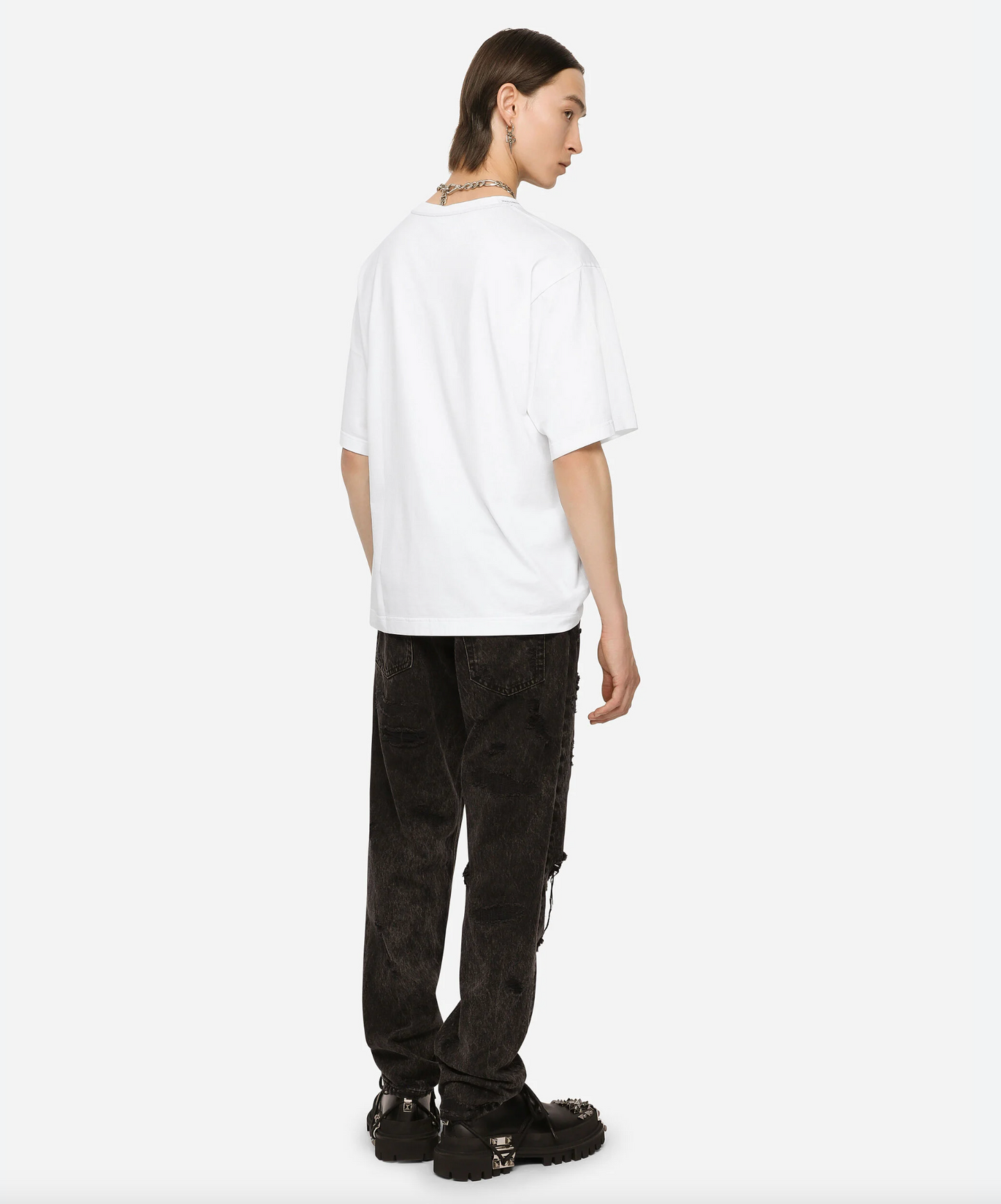White Cotton Men T-Shirt