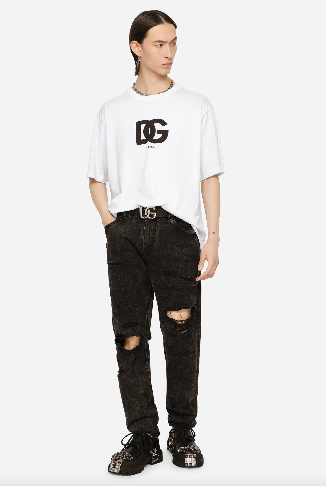 White Cotton Men T-Shirt