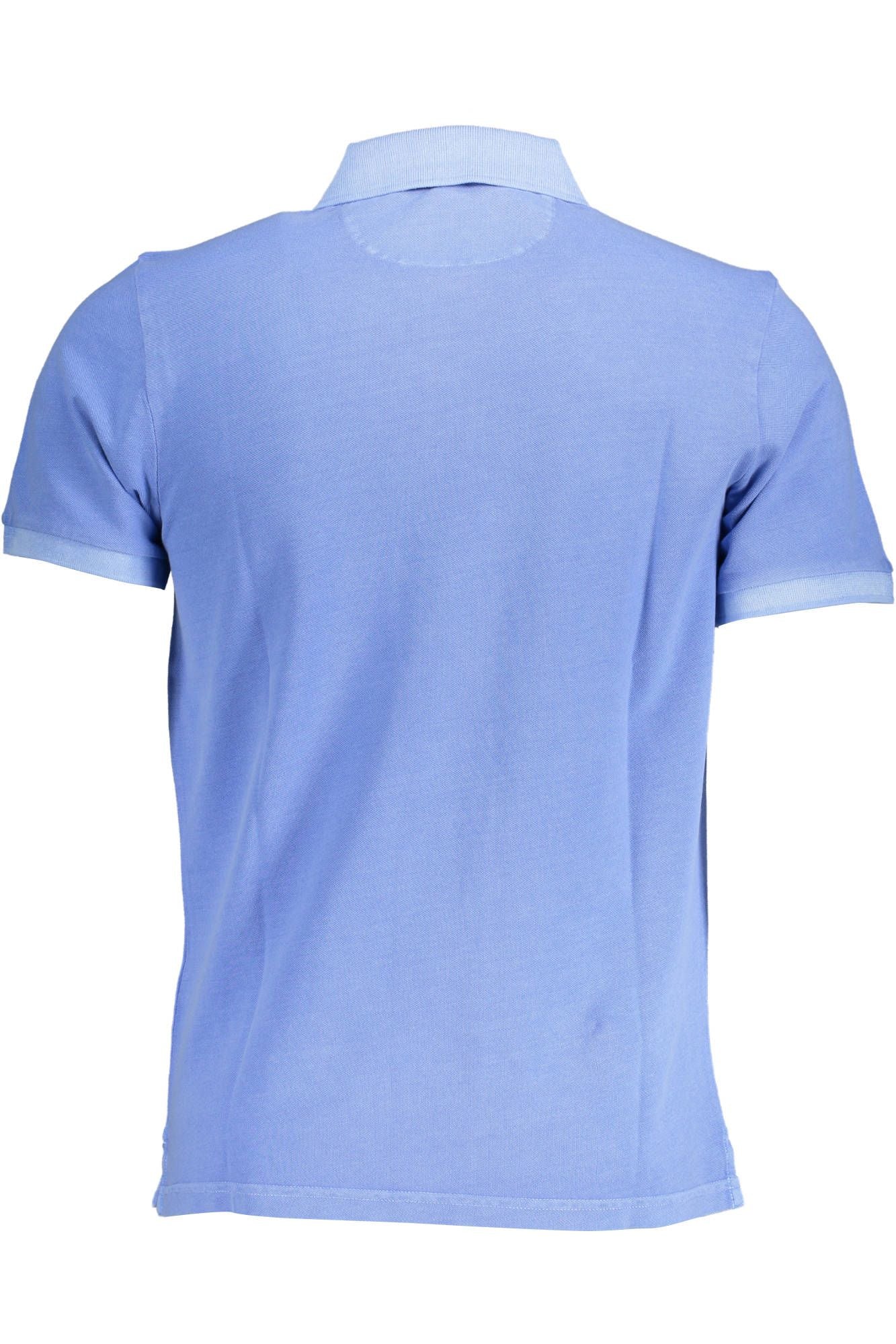 Light Blue Cotton Men Polo Shirt