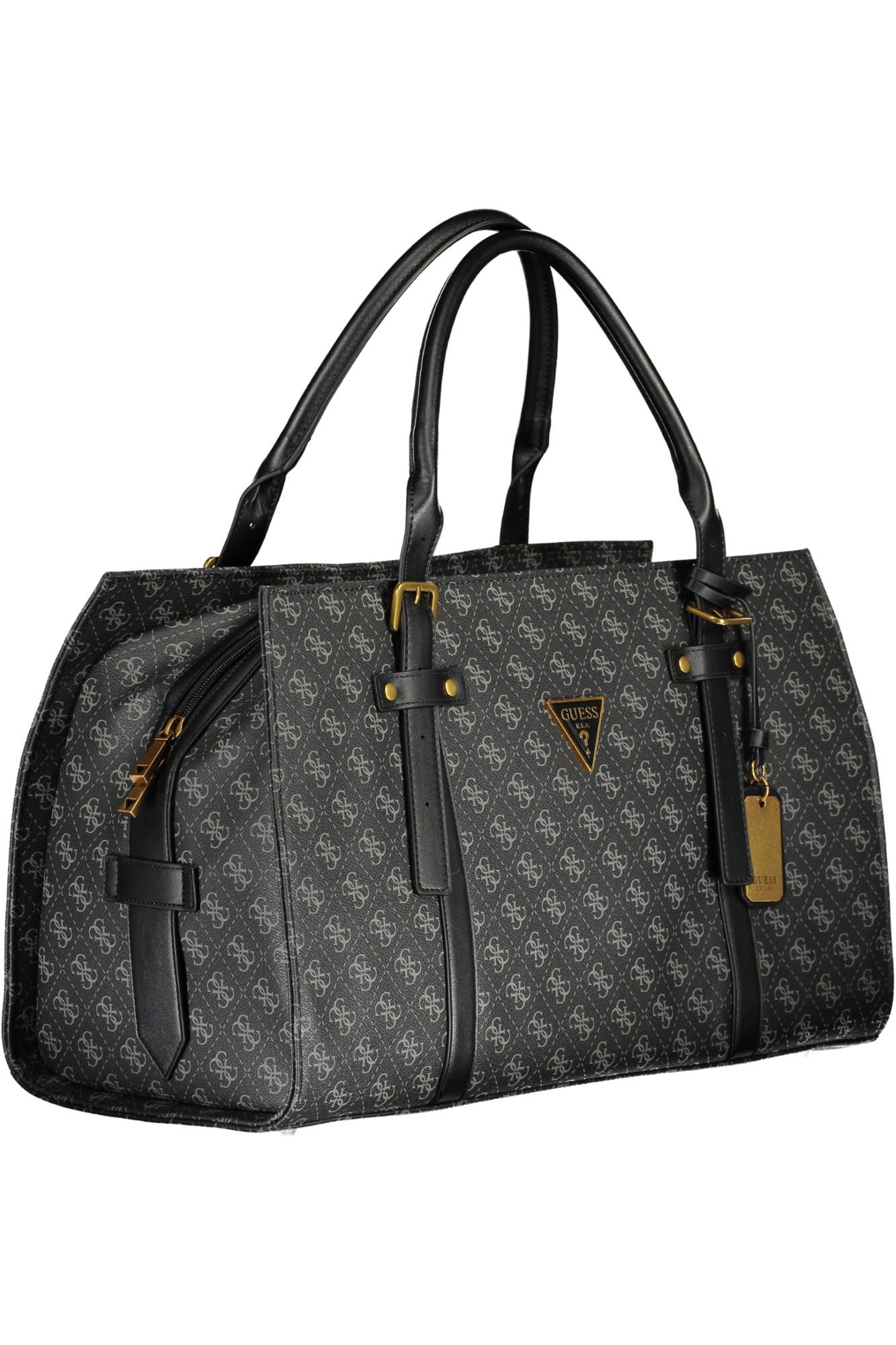 Black Polyurethane Women Handbag