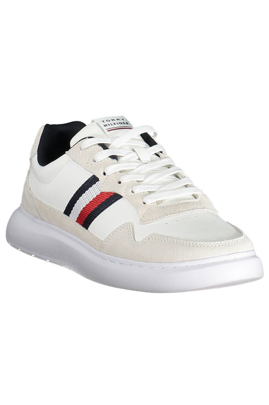White Polyester Men Sneaker