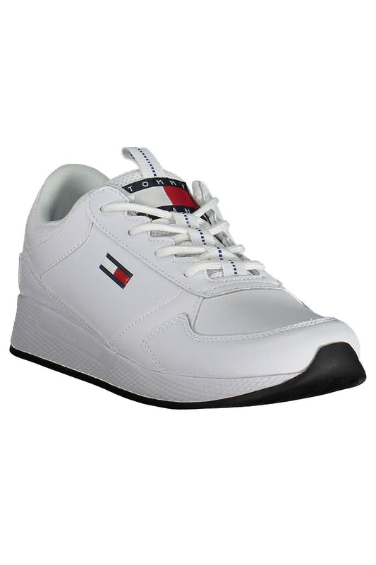 White Polyester Men Sneaker