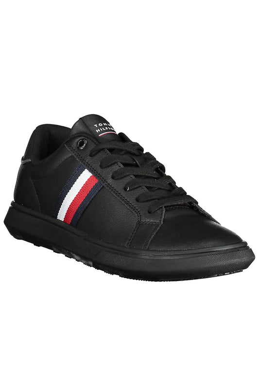 Black Polyester Men Sneaker