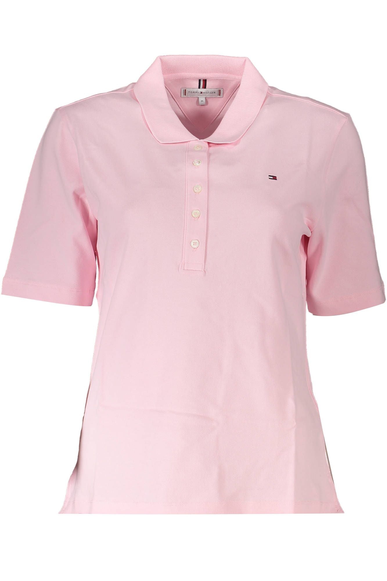 Pink Cotton Women Polo Shirt