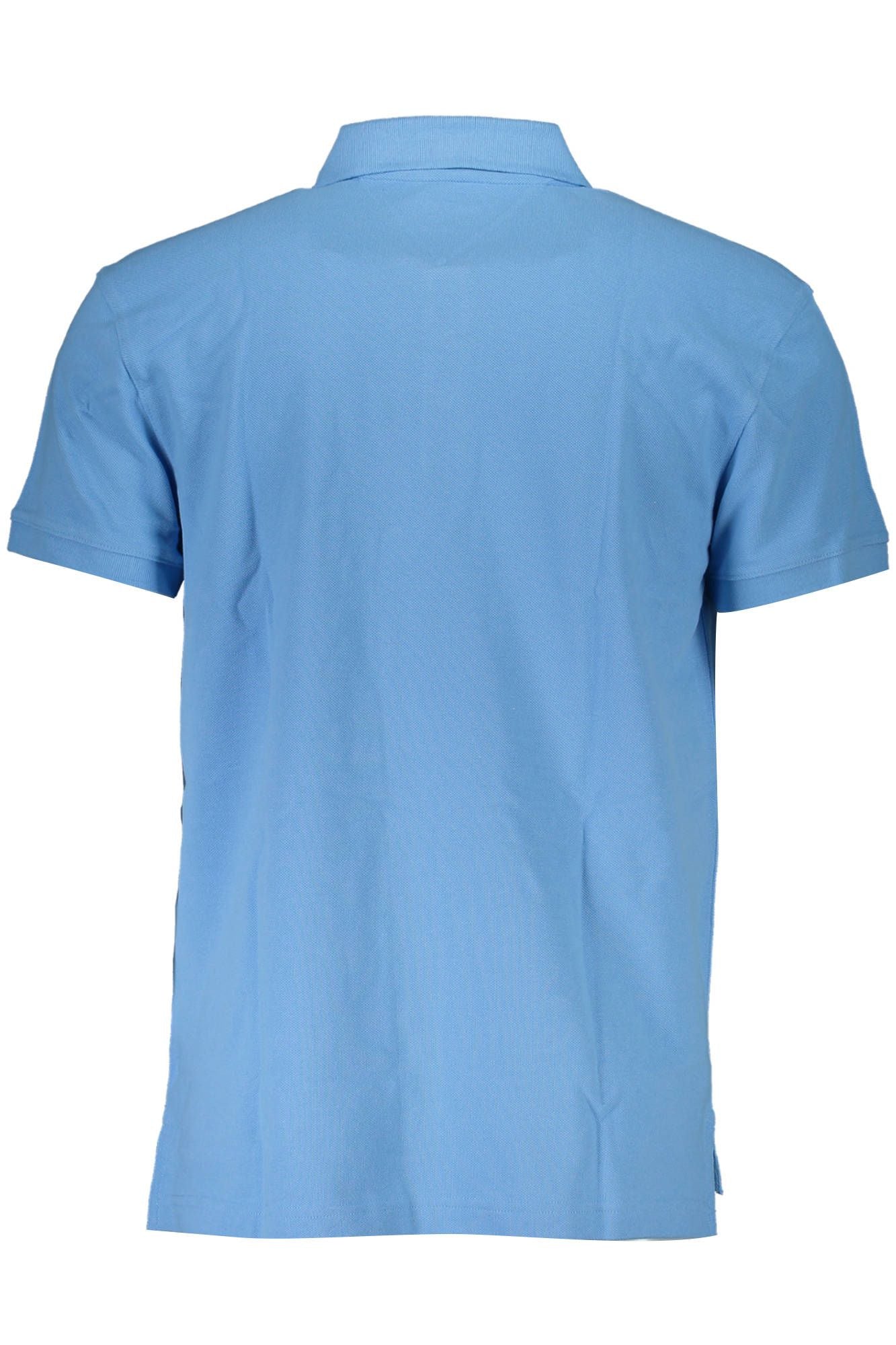 Light Blue Cotton Men Polo