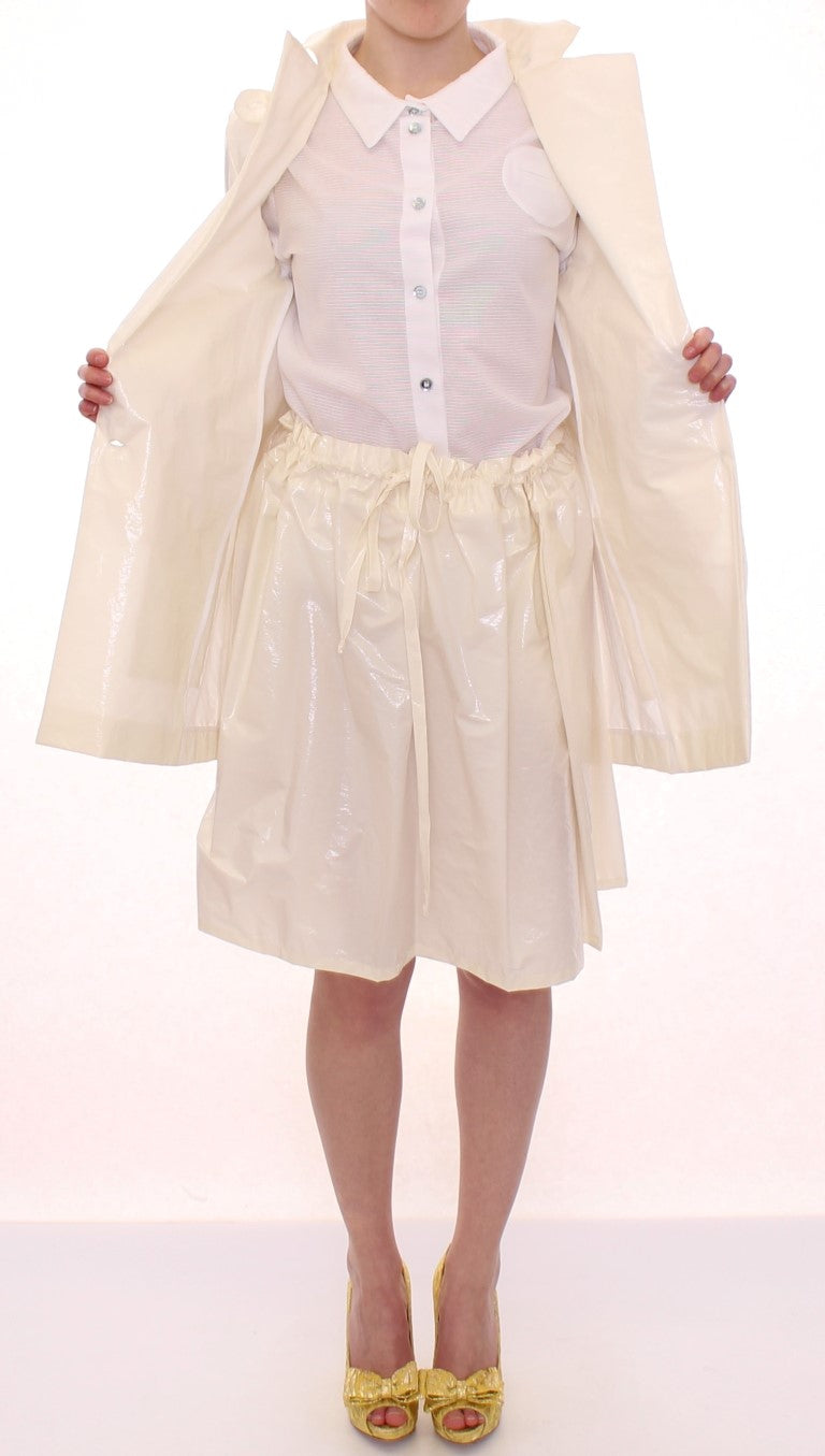 Elegant White Button Front Jacket Coat