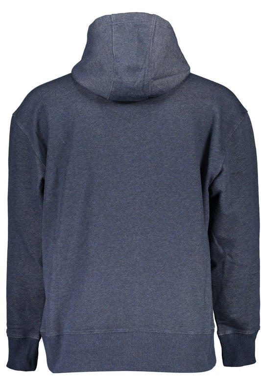 Blue Cotton Men Sweater