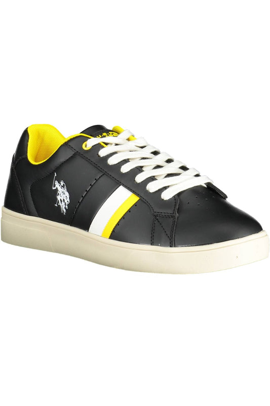 Black Polyester Men Sneaker
