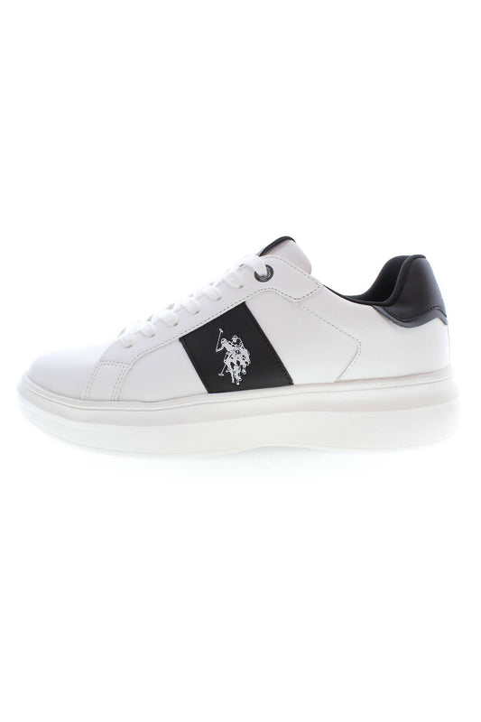 White Polyester Men Sneaker