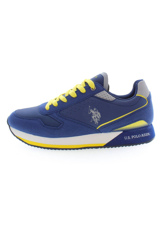 Blue Polyester Men Sneaker