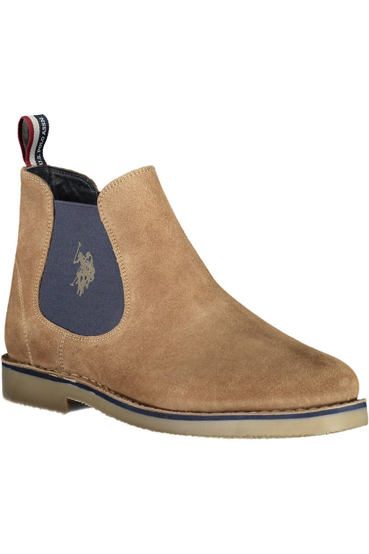 Beige Polyester Men Ankle Boot