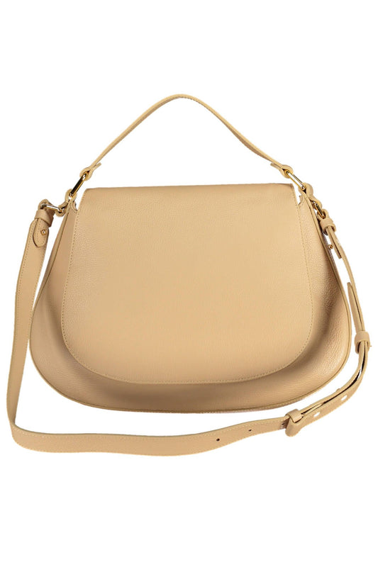 Beige Leather Women Handbag