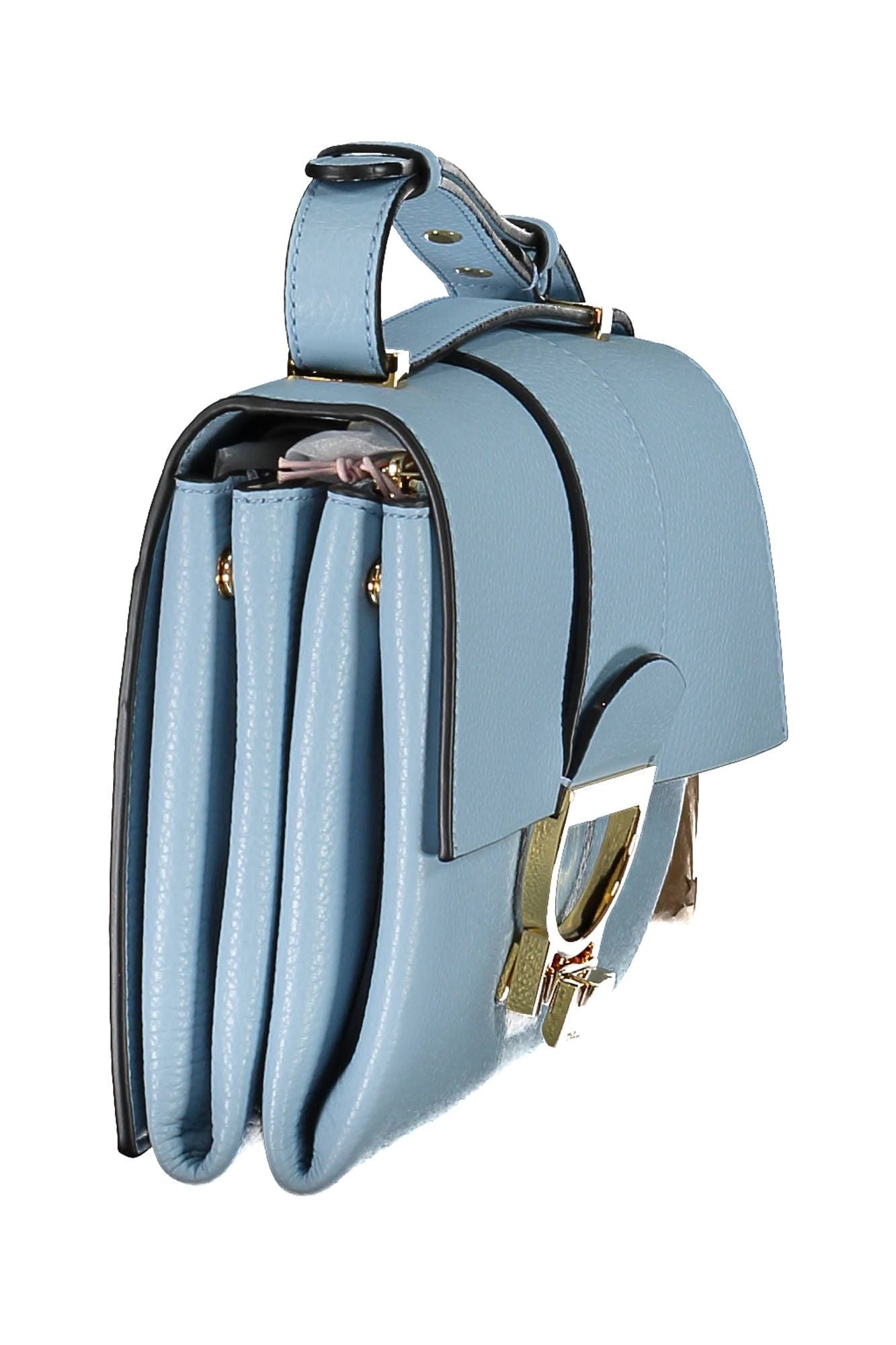 Light Blue Leather Women Handbag