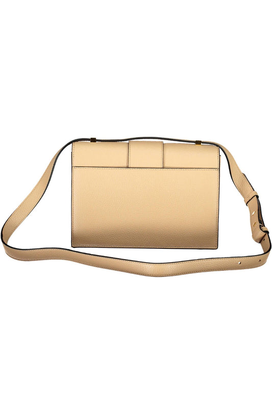 Beige Leather Women Handbag