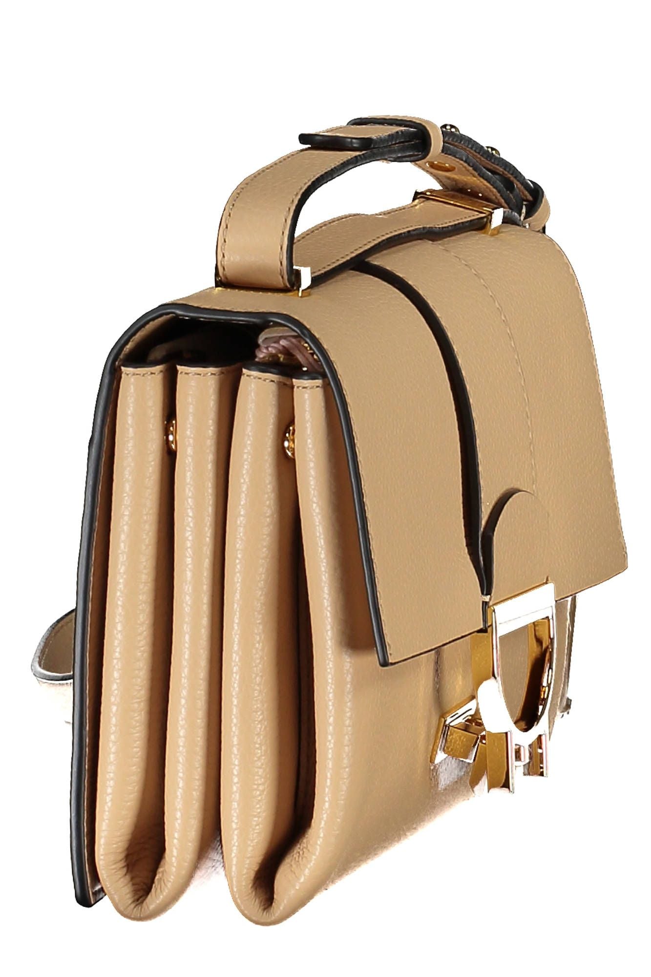 Beige Leather Women Handbag