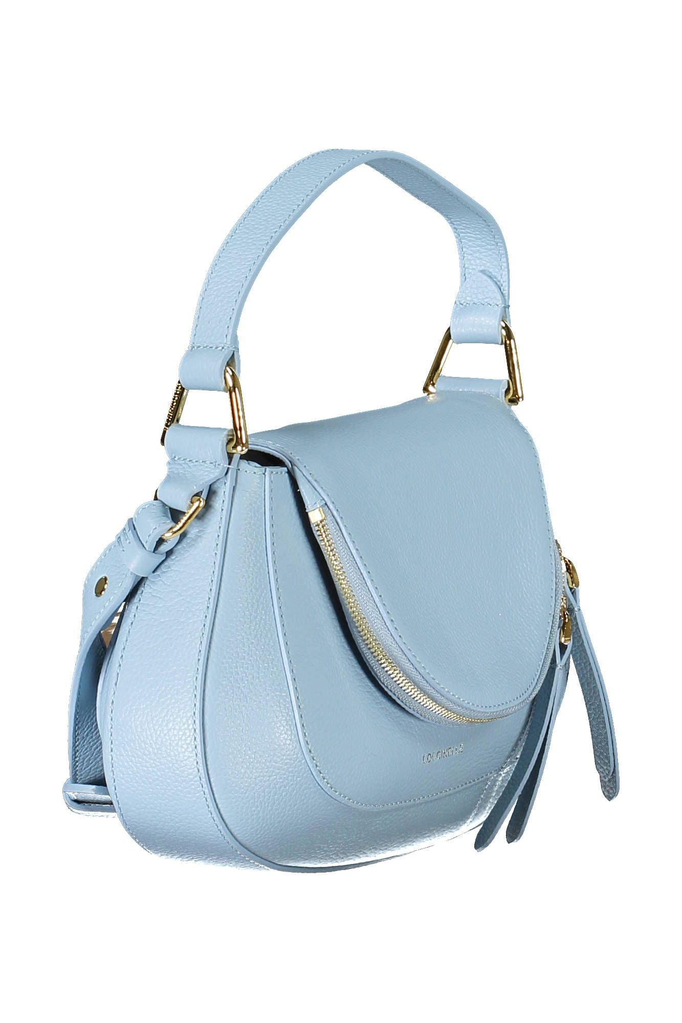 Light Blue Leather Women Handbag