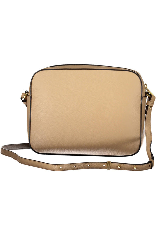 Beige Leather Women Handbag