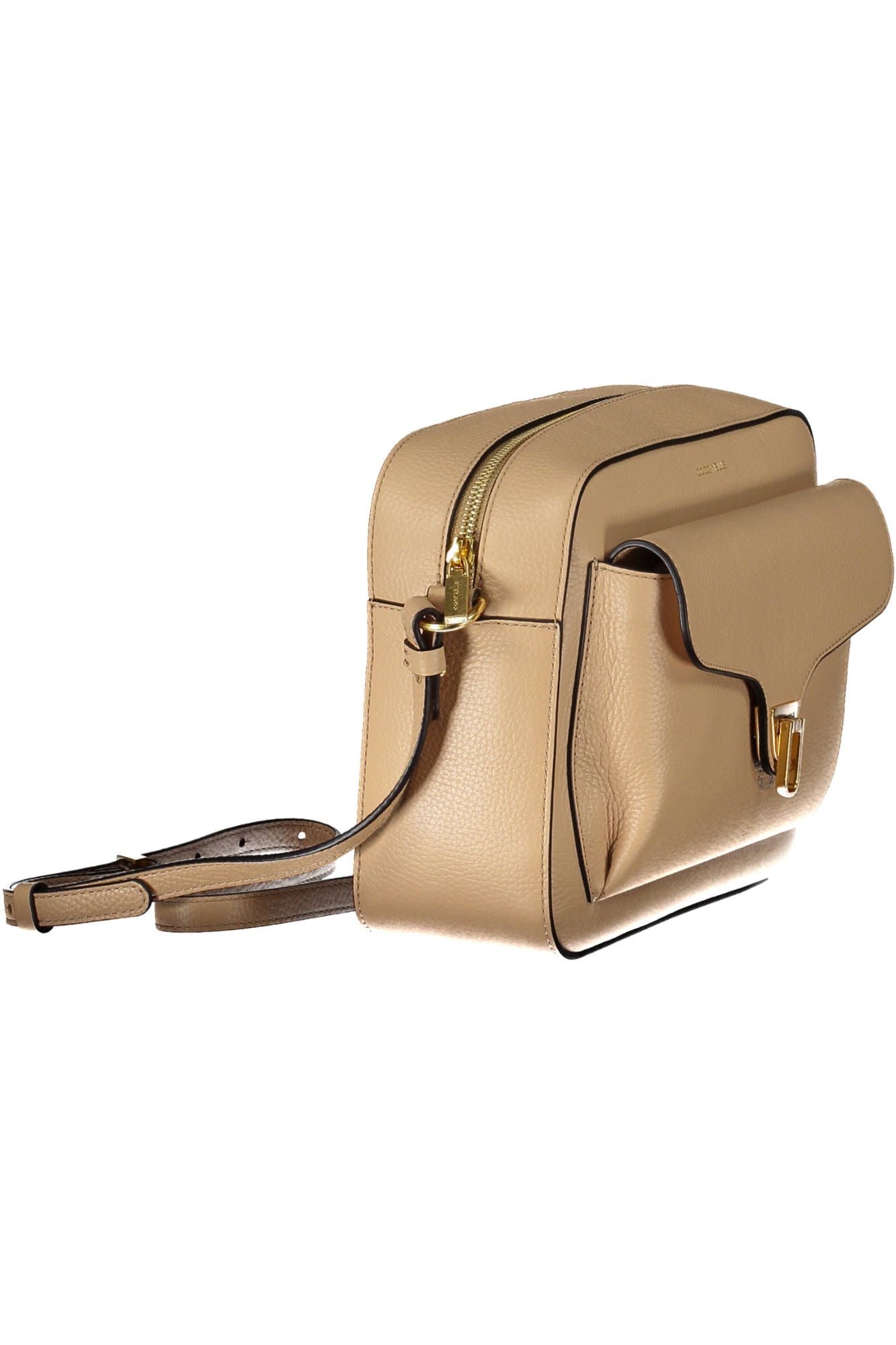 Beige Leather Women Handbag