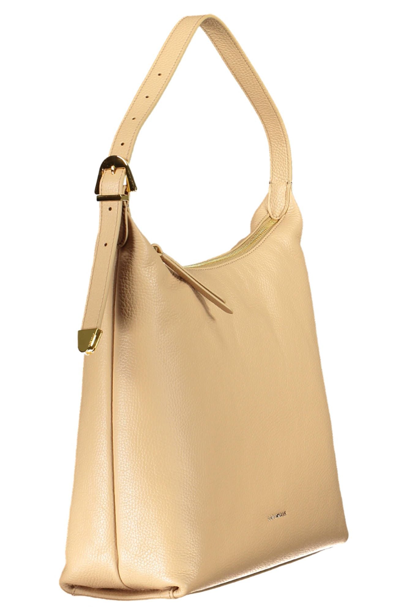 Beige Leather Women Handbag