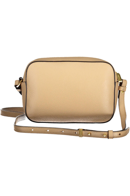 Beige Leather Women Handbag