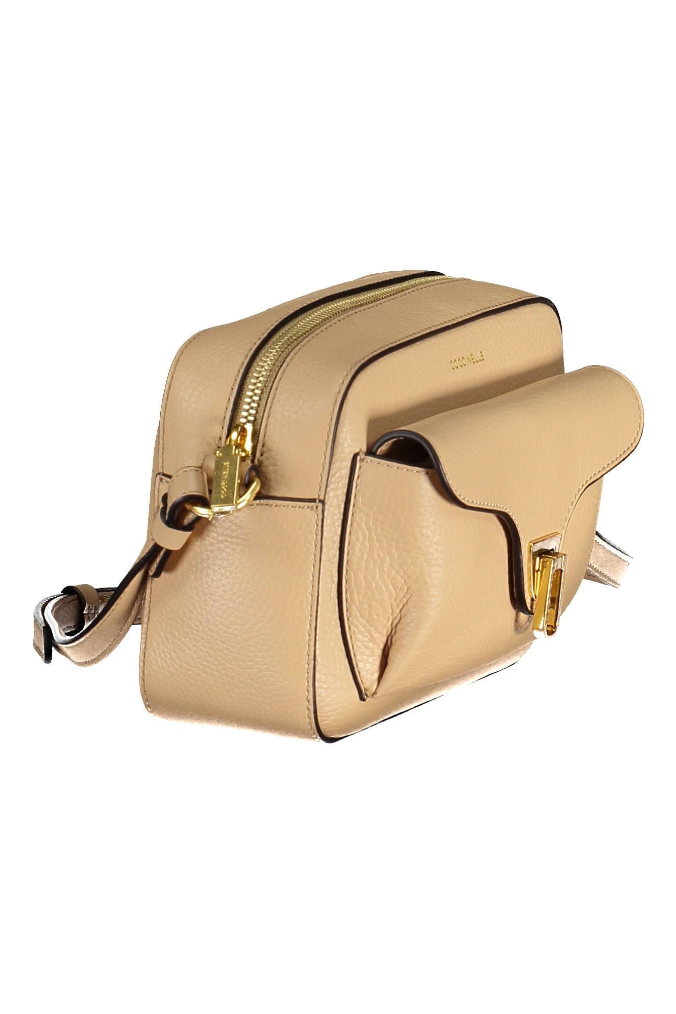 Beige Leather Women Handbag