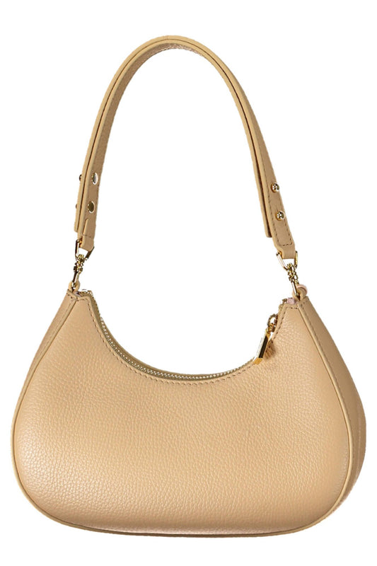Beige Leather Women Handbag