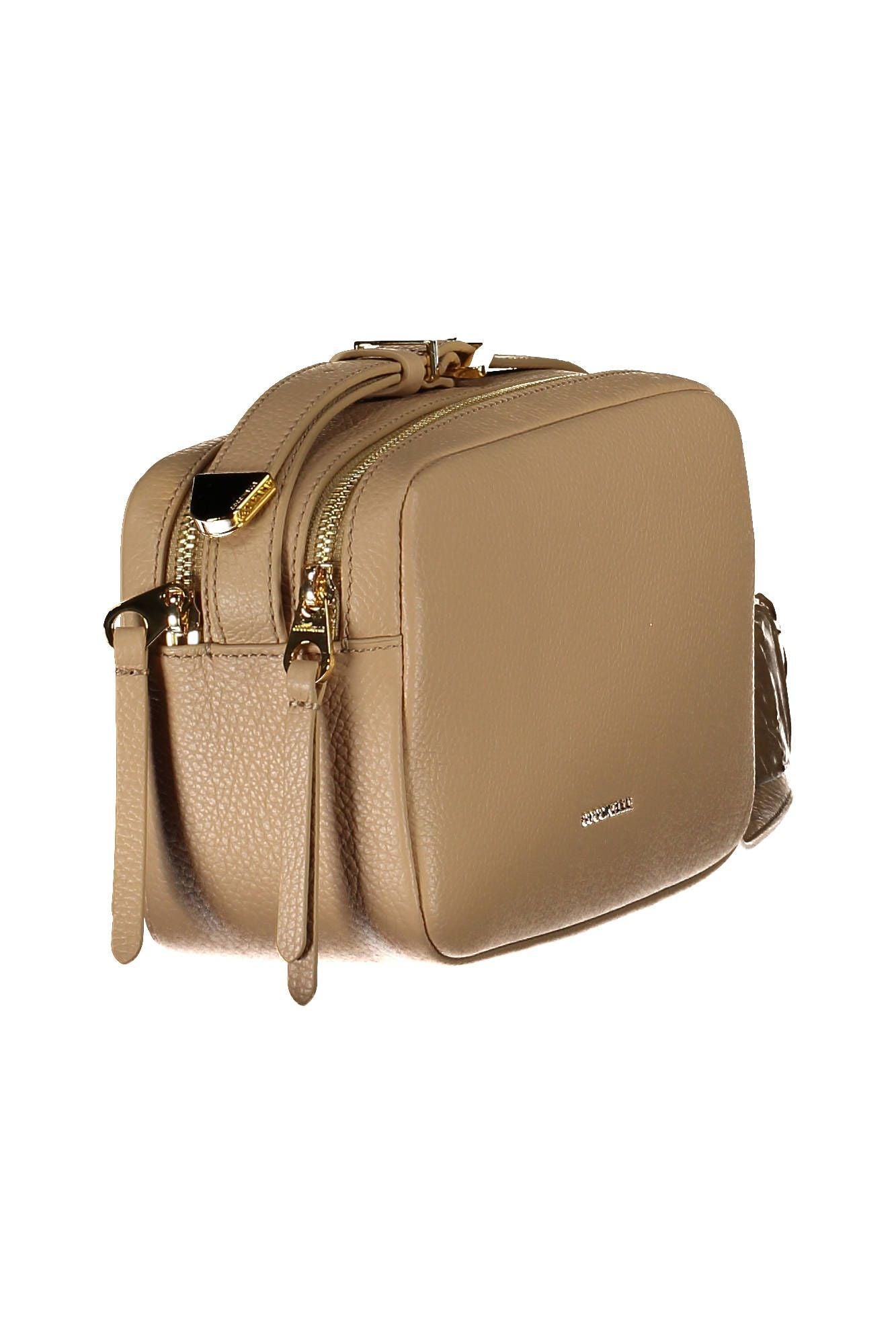 Beige Leather Women Handbag