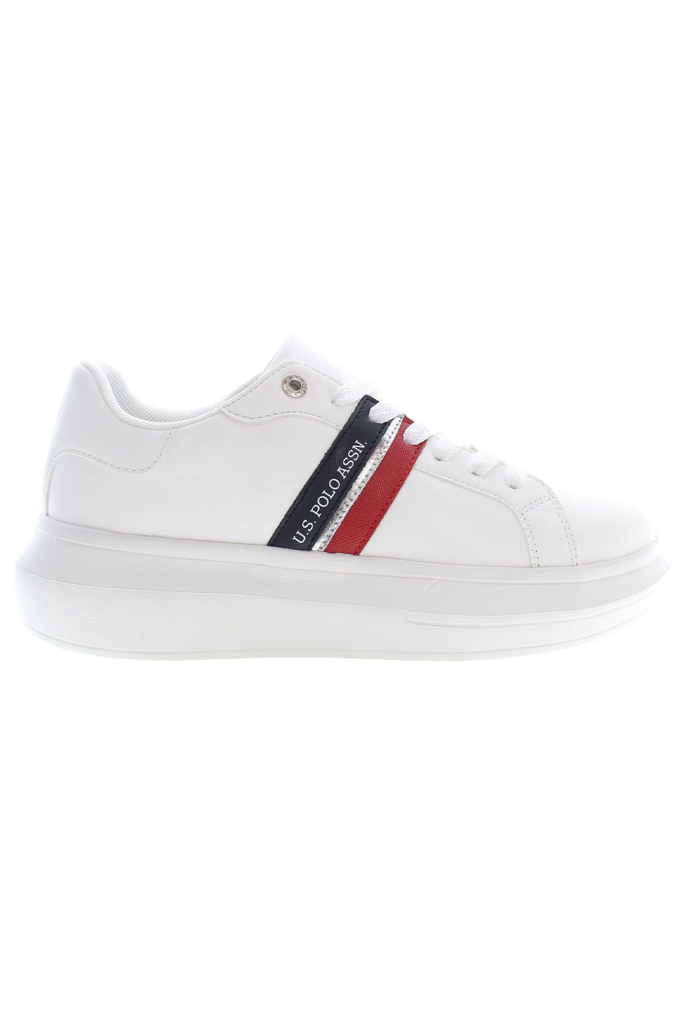 White Polyester Women Sneaker