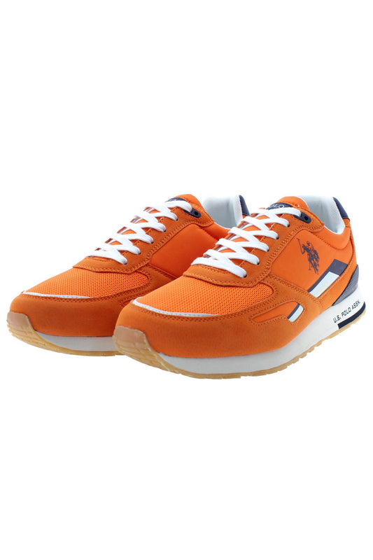 Orange Polyester Men Sneaker