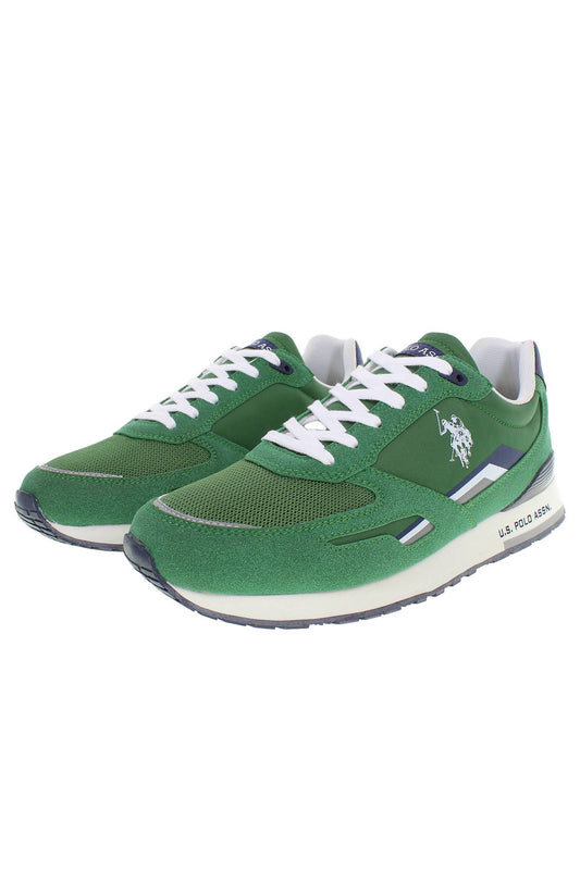 Green Polyester Men Sneaker