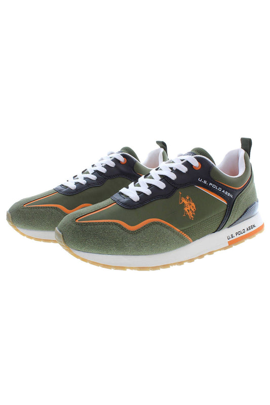 Green Polyester Men Sneaker
