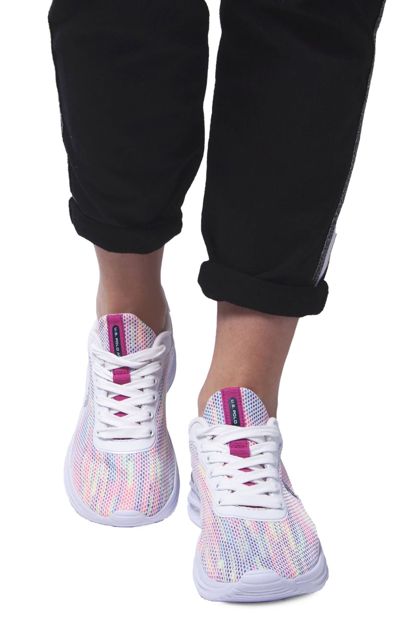 White Polyester Women Sneaker