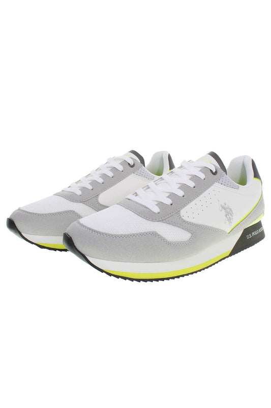 White Polyester Men Sneaker